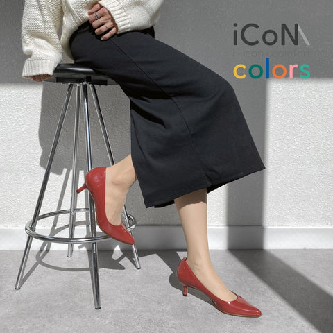 ラストワンiCoN COLORS:ポインテッドトゥ エナメル パンプス(C57171)ガーネット/mamian(マミアン)