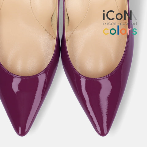 iCoN COLORS:ポインテッドトゥ エナメル パンプス(C76531)バイオレット/mamian(マミアン)
