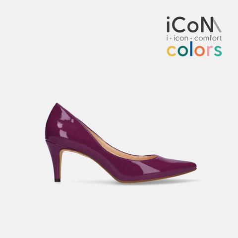 iCoN COLORS:ポインテッドトゥ エナメル パンプス(C76531)バイオレット/mamian(マミアン)