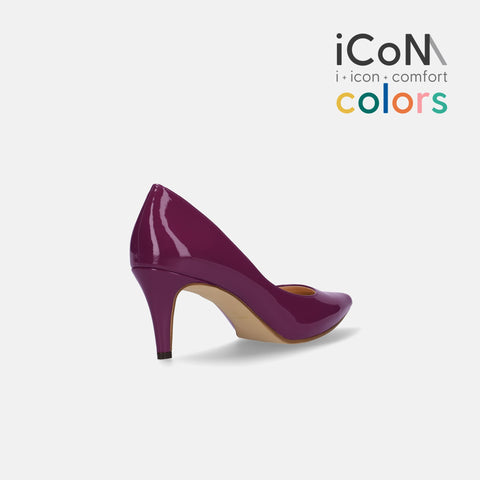 iCoN COLORS:ポインテッドトゥ エナメル パンプス(C76531)バイオレット/mamian(マミアン)