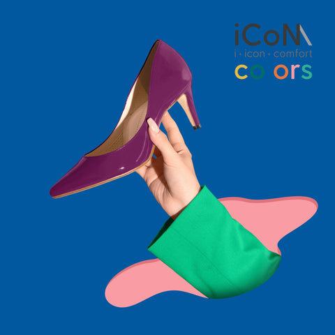 iCoN COLORS:ポインテッドトゥ エナメル パンプス(C76531)バイオレット/mamian(マミアン)