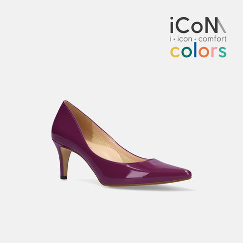 iCoN COLORS:ポインテッドトゥ エナメル パンプス(C76531)バイオレット/mamian(マミアン)