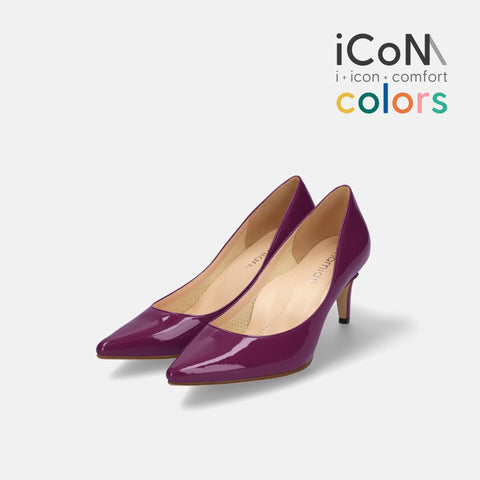 iCoN COLORS:ポインテッドトゥ エナメル パンプス(C76531)バイオレット/mamian(マミアン)