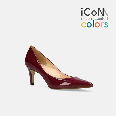 30%OFF:iCoN COLORS:ポインテッドトゥ エナメル パンプス(C76531)ボルドーE/mamian(マミアン)