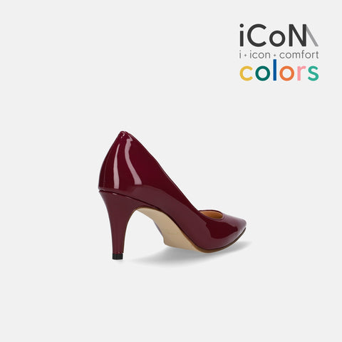 30%OFF:iCoN COLORS:ポインテッドトゥ エナメル パンプス(C76531)ボルドーE/mamian(マミアン)