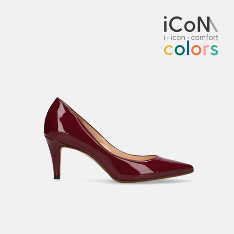 30%OFF:iCoN COLORS:ポインテッドトゥ エナメル パンプス(C76531)ボルドーE/mamian(マミアン)
