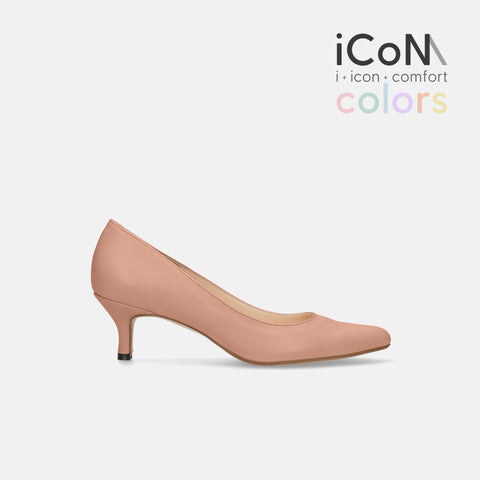ラストワン30%OFF:iCoN COLORS:ポインテッドトゥ スムース パンプス(C57173)シェイドピンク/mamian(マミアン)