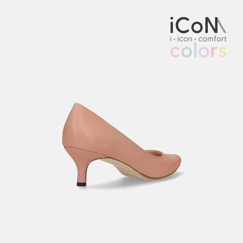 ラストワン30%OFF:iCoN COLORS:ポインテッドトゥ スムース パンプス(C57173)シェイドピンク/mamian(マミアン)