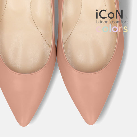 ラストワン30%OFF:iCoN COLORS:ポインテッドトゥ スムース パンプス(C57173)シェイドピンク/mamian(マミアン)