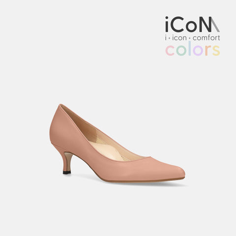 ラストワン30%OFF:iCoN COLORS:ポインテッドトゥ スムース パンプス(C57173)シェイドピンク/mamian(マミアン)