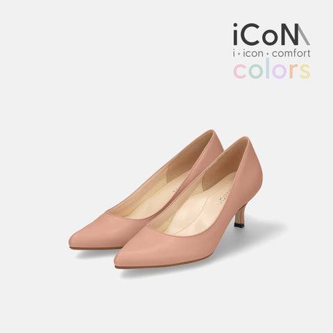 ラストワン30%OFF:iCoN COLORS:ポインテッドトゥ スムース パンプス(C57173)シェイドピンク/mamian(マミアン)