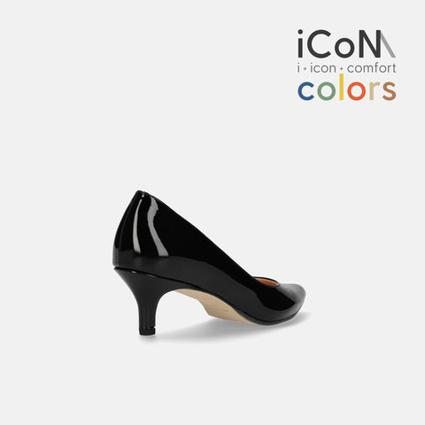 2025SS:iCoN COLORS:ポインテッドトゥ エナメル パンプス(C57171)ブラックE/mamian(マミアン)