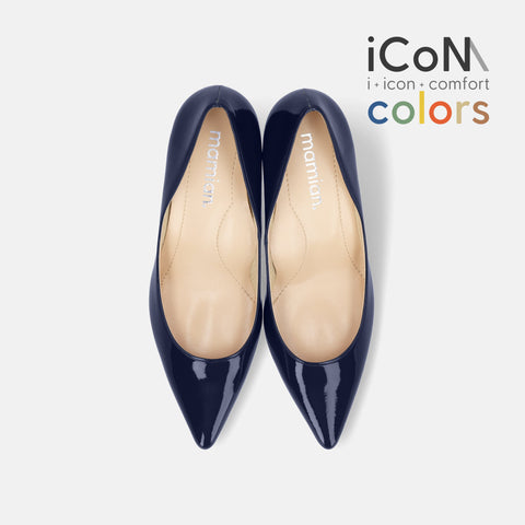 15%OFF:2025SS:iCoN COLORS:ポインテッドトゥ エナメル パンプス(C76531)クラシックネイビー/mamian(マミアン)