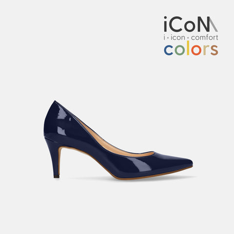 15%OFF:2025SS:iCoN COLORS:ポインテッドトゥ エナメル パンプス(C76531)クラシックネイビー/mamian(マミアン)