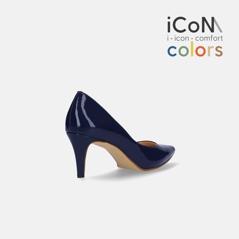 15%OFF:2025SS:iCoN COLORS:ポインテッドトゥ エナメル パンプス(C76531)クラシックネイビー/mamian(マミアン)