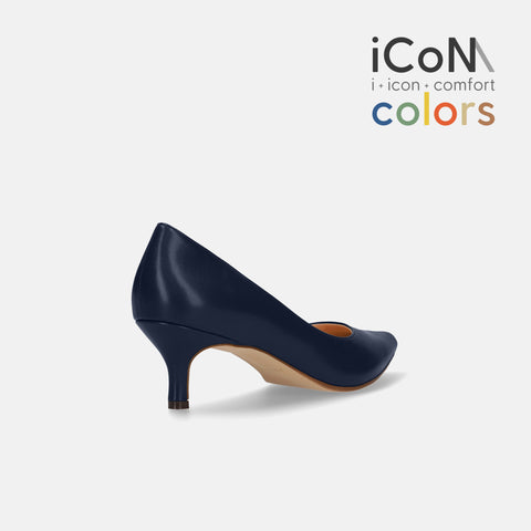 15%OFF:2025SS:iCoN COLORS:ポインテッドトゥ スムース パンプス(C57173)ネイビー/mamian(マミアン)