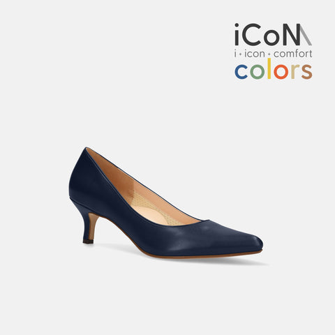 15%OFF:2025SS:iCoN COLORS:ポインテッドトゥ スムース パンプス(C57173)ネイビー/mamian(マミアン)