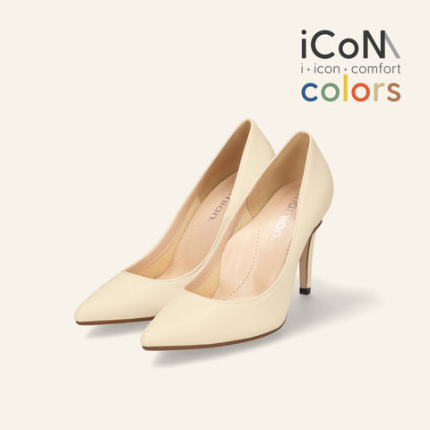 15%OFF:2025SS:iCoN COLORS:ポインテッドトゥ スムース パンプス(C9043)チャイ/mamian(マミアン)