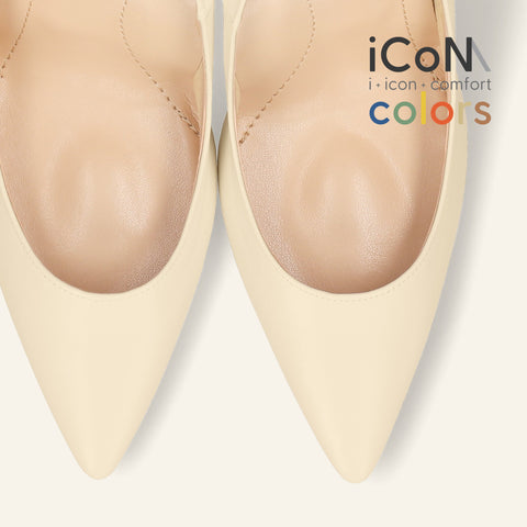 15%OFF:2025SS:iCoN COLORS:ポインテッドトゥ スムース パンプス(C9043)チャイ/mamian(マミアン)