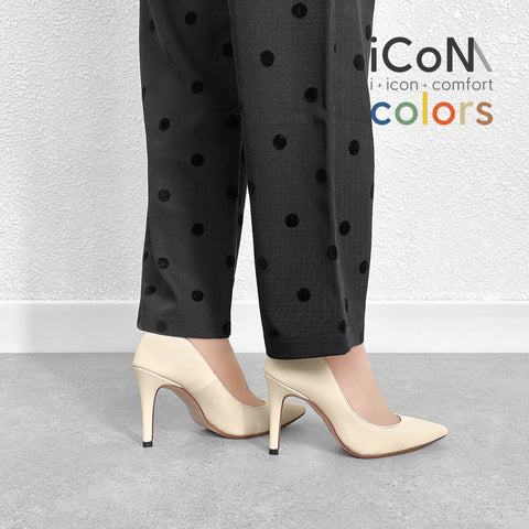 15%OFF:2025SS:iCoN COLORS:ポインテッドトゥ スムース パンプス(C9043)チャイ/mamian(マミアン)