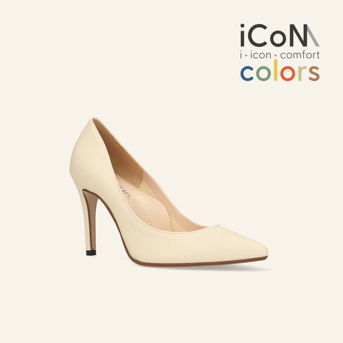 15%OFF:2025SS:iCoN COLORS:ポインテッドトゥ スムース パンプス(C9043)チャイ/mamian(マミアン)