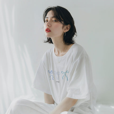 urday【Whimsical Ribbon Blue】Tシャツ(8465144)ホワイト/urday(マミアン)
