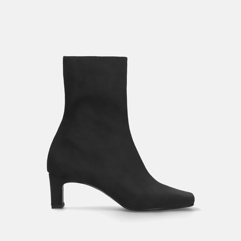 60%OFF:ワイドスクエアトゥ ショートブーツ(5400)ブラックS/mamian(マミアン)