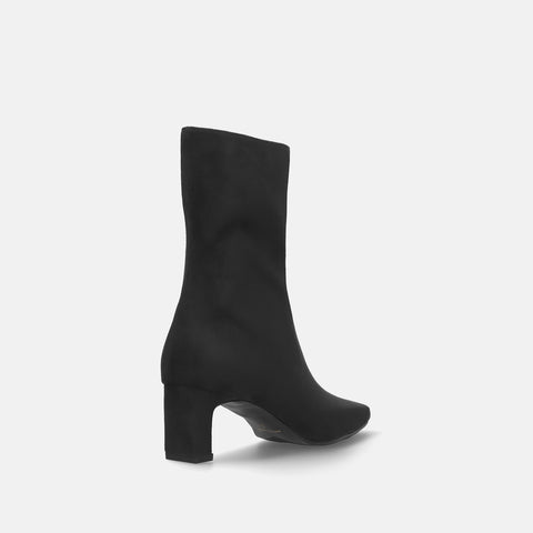 60%OFF:ワイドスクエアトゥ ショートブーツ(5400)ブラックS/mamian(マミアン)