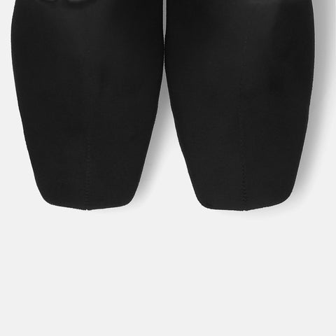 60%OFF:ワイドスクエアトゥ ショートブーツ(5400)ブラックS/mamian(マミアン)