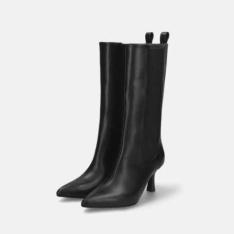 50%OFF:サイドゴア ミドルブーツ(m72009)ブラック/mamian(マミアン)