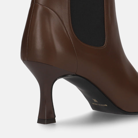 50%OFF:サイドゴア ミドルブーツ(m72009)ブラウン/mamian(マミアン)