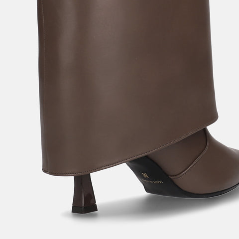 50%OFF:フレアカバー ロングブーツ(m72014)ブラウン/mamian(マミアン)