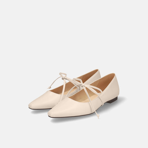 20%OFF:2Wayストラップ フラットシューズ(m18006)アイボリー/mamian(マミアン)