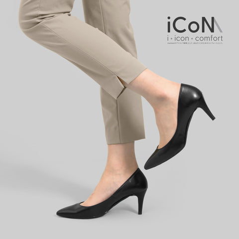 iCoN BASIC:7cmヒールポインテッドトゥUカットパンプス(7203BC)/mamian(マミアン)