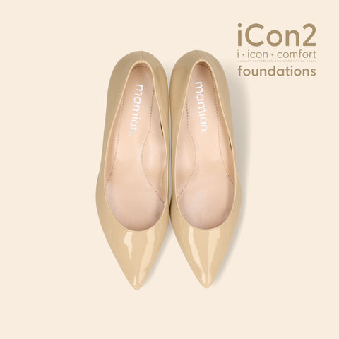 ラストワン限定特価990円:iCon2 Foundations:ポインテッドトゥ パンプス(F5718)メルティバニラ/mamian(マミアン)
