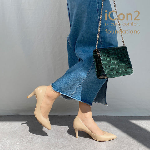 限定特価990円:iCon2 Foundations:ポインテッドトゥ パンプス(F7203)メルティバニラ/mamian(マミアン)