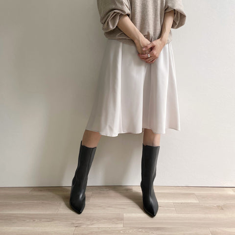 50%OFF:サイドゴア ミドルブーツ(m72009)ブラック/mamian(マミアン)