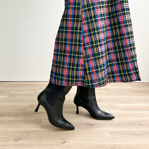 50%OFF:サイドゴア ミドルブーツ(m72009)ブラック/mamian(マミアン)