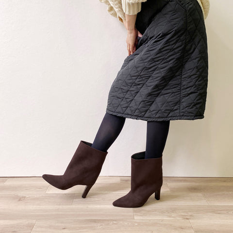 50%OFF:ワイドシャフト ショートブーツ(m81009)ブラウンS/mamian(マミアン)