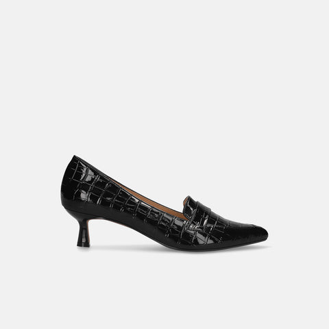ラストワン30%OFF:ローファー デザイン パンプス(m45006)ブラックCR/mamian(マミアン)