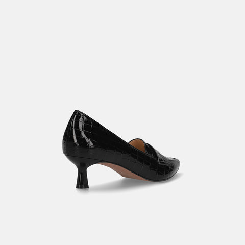 ラストワン30%OFF:ローファー デザイン パンプス(m45006)ブラックCR/mamian(マミアン)