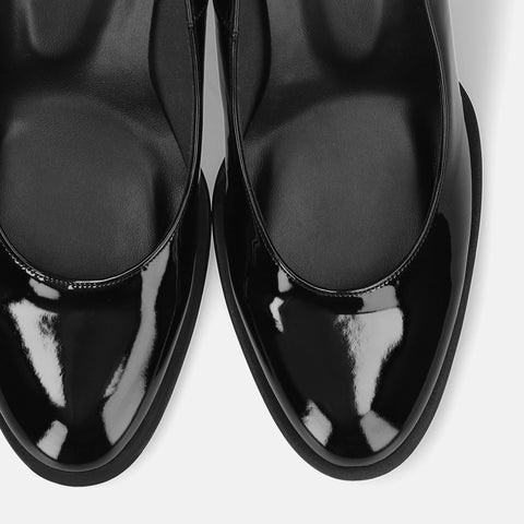 15%OFF:ラウンドトゥ チャンキーヒール パンプス(m66602)ブラックE/mamian(マミアン)