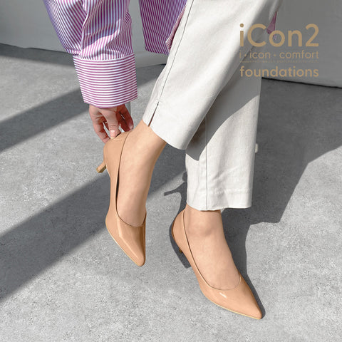限定特価990円:iCon2 Foundations:ポインテッドトゥ パンプス(F5718)メルティコーラル/mamian(マミアン)