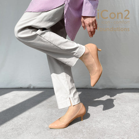 限定特価990円:iCon2 Foundations:ポインテッドトゥ パンプス(F5718)メルティコーラル/mamian(マミアン)