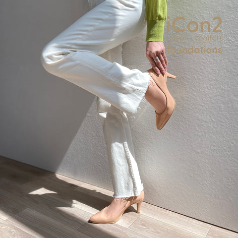 限定特価990円:iCon2 Foundations:ポインテッドトゥ パンプス(F7203)メルティコーラル/mamian(マミアン)