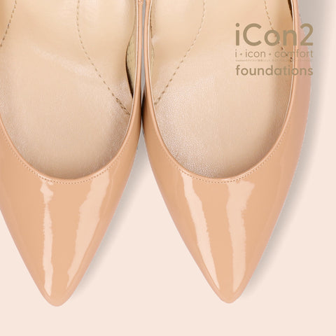 限定特価990円:iCon2 Foundations:ポインテッドトゥ パンプス(F7203)メルティコーラル/mamian(マミアン)