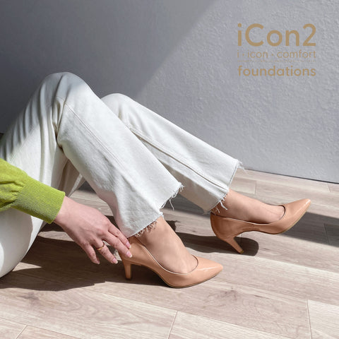 限定特価990円:iCon2 Foundations:ポインテッドトゥ パンプス(F7203)メルティコーラル/mamian(マミアン)