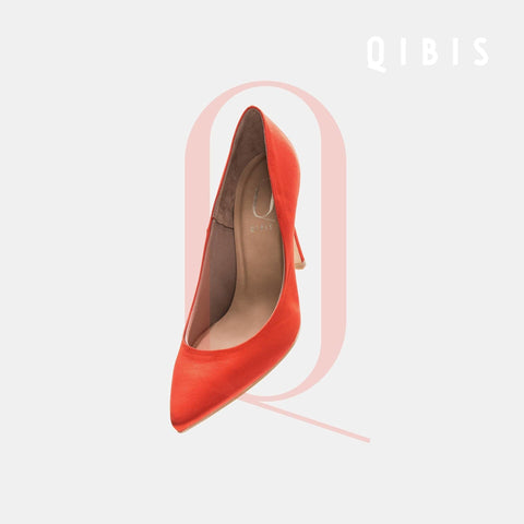 40%OFF:QIBIS ONE:9cmヒール ポインテッドトゥ パンプス(QM9004)Dオレンジ/QIBIS(マミアン)