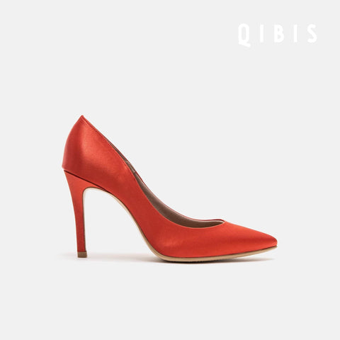 40%OFF:QIBIS ONE:9cmヒール ポインテッドトゥ パンプス(QM9004)Dオレンジ/QIBIS(マミアン)