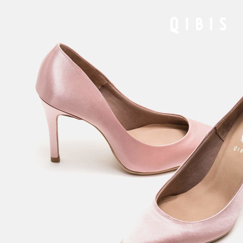 40%OFF:QIBIS ONE:9cmヒール ポインテッドトゥ パンプス(QM9004)Pベージュ/QIBIS(マミアン)